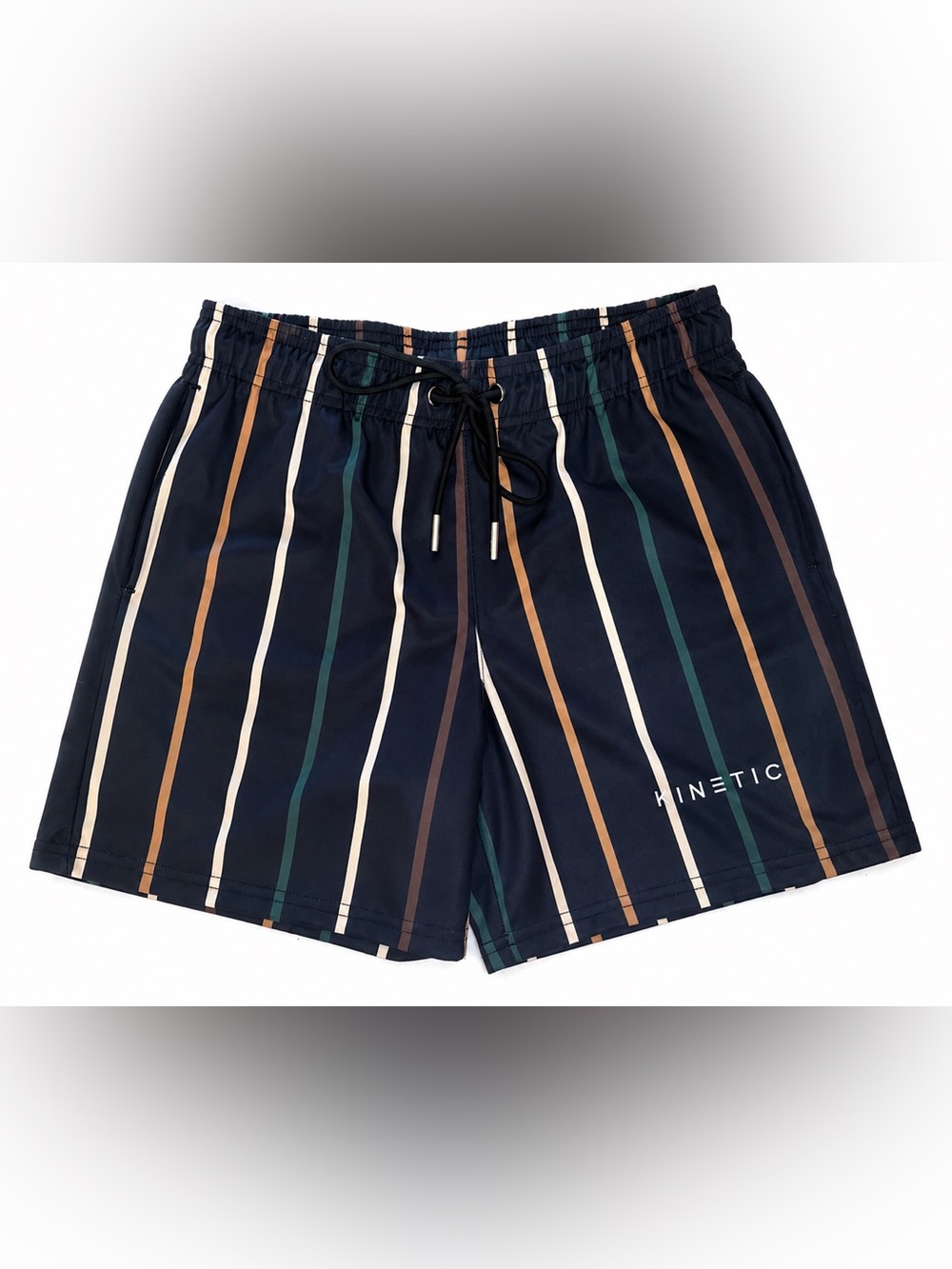 Kinetic Striped Navy Men's Hybrid Shorts